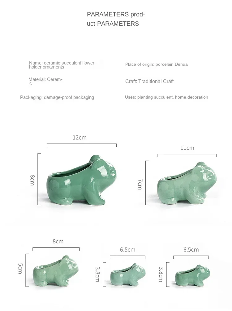 Description Picture 2 of itemCeramic Flower Pot Cute Succulent Plant Garden Pots Simulation Planters Green Plants Animal Cartoon Vases Home Garden Decoration