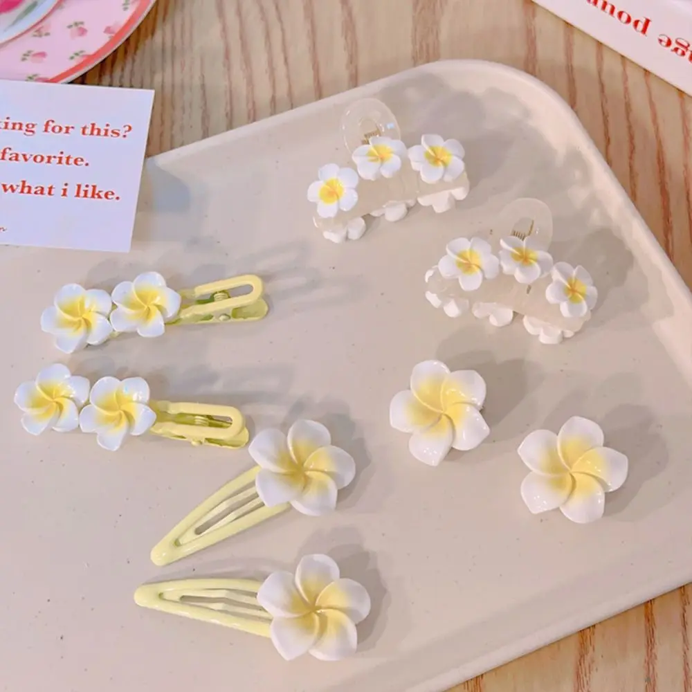 Hair Rope Plumeria Flower Hair Clip Hair Clip Hair Accessories Egg Flower BB Clip Traditional Mini Hair Claw Flower Barrette
