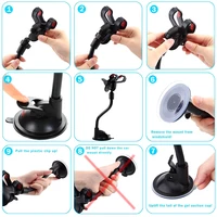 360 Rotate Sucker Car Phone Holder Flexible Mount Stand Mobile Cell Support For iPhone Samsung Xiaomi Clip Phone Holder in Car 6