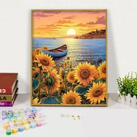 CHENISTORY Van Gogh Painting By Number Oil Picture On Canvas DIY Kits Acrylic Paint Flower Coloring By Number Home Decor Gift 4