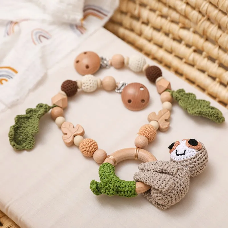 Baby Wooden Stroller Toys Hanging Rattle Crib Bell Animal Mobiles Gym Pendants Children Gifts