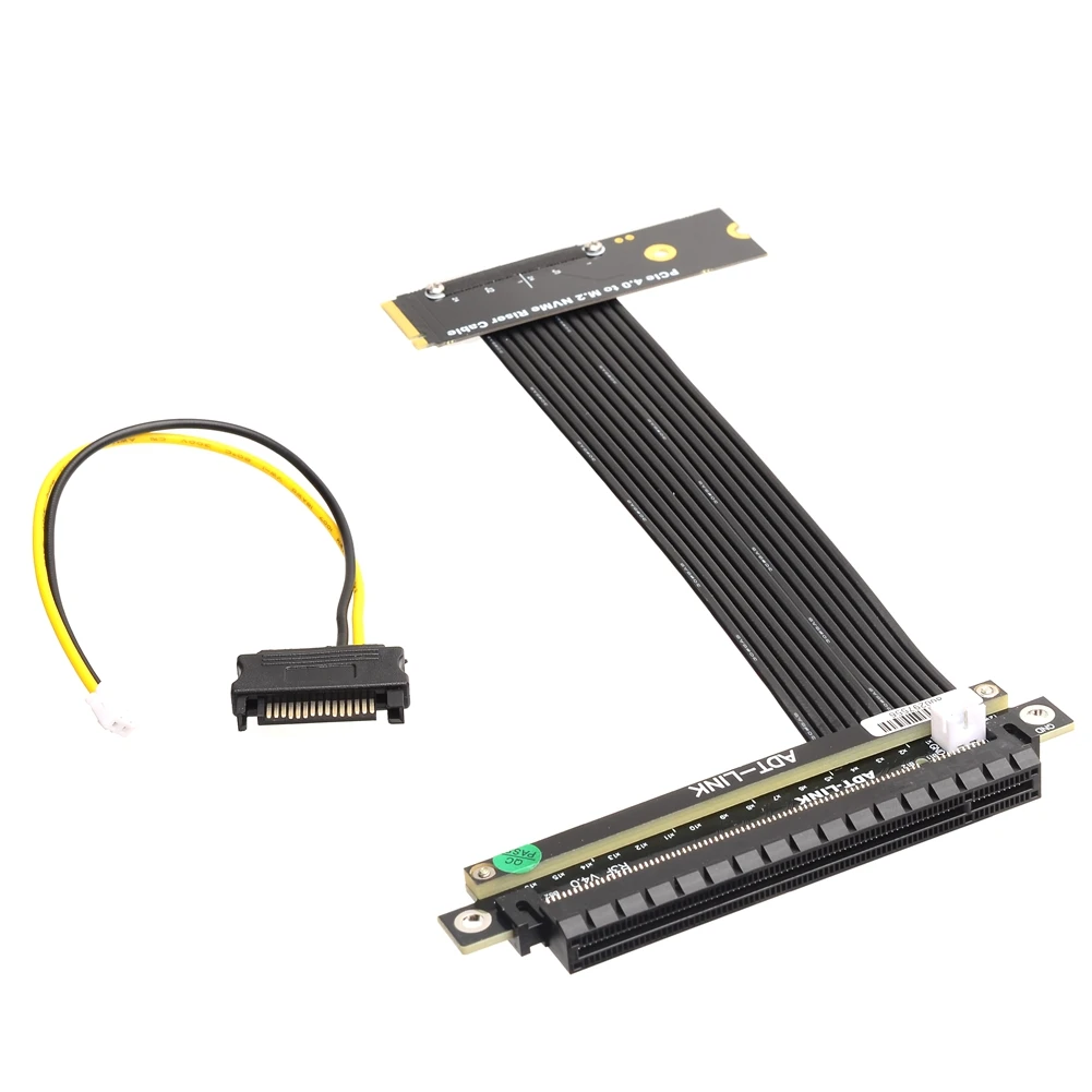 Adaptador M.2 Nvme Ssd para Pci Express Extender Jumper para Placas Gráficas Gpu Girar 90 Ângulo Pci-e 16x 4.0x16 Cabo - Imagem 4