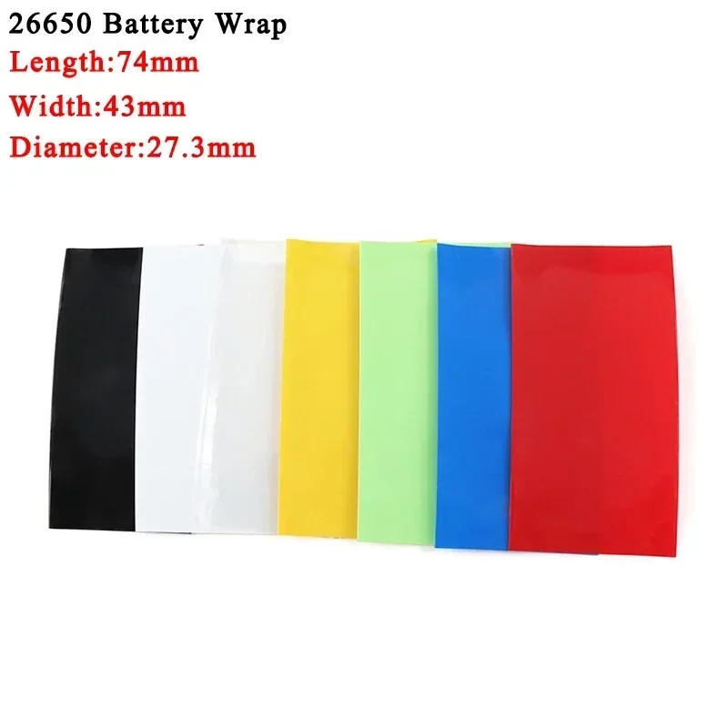 Heat Shrink Tube 20/50/100/300pcs PVC Heat Shrink Tube 18650/21700/26650 Lipo Battery Wrap Precut Insulated Film Cover Lipo Battery Sleeve Casing