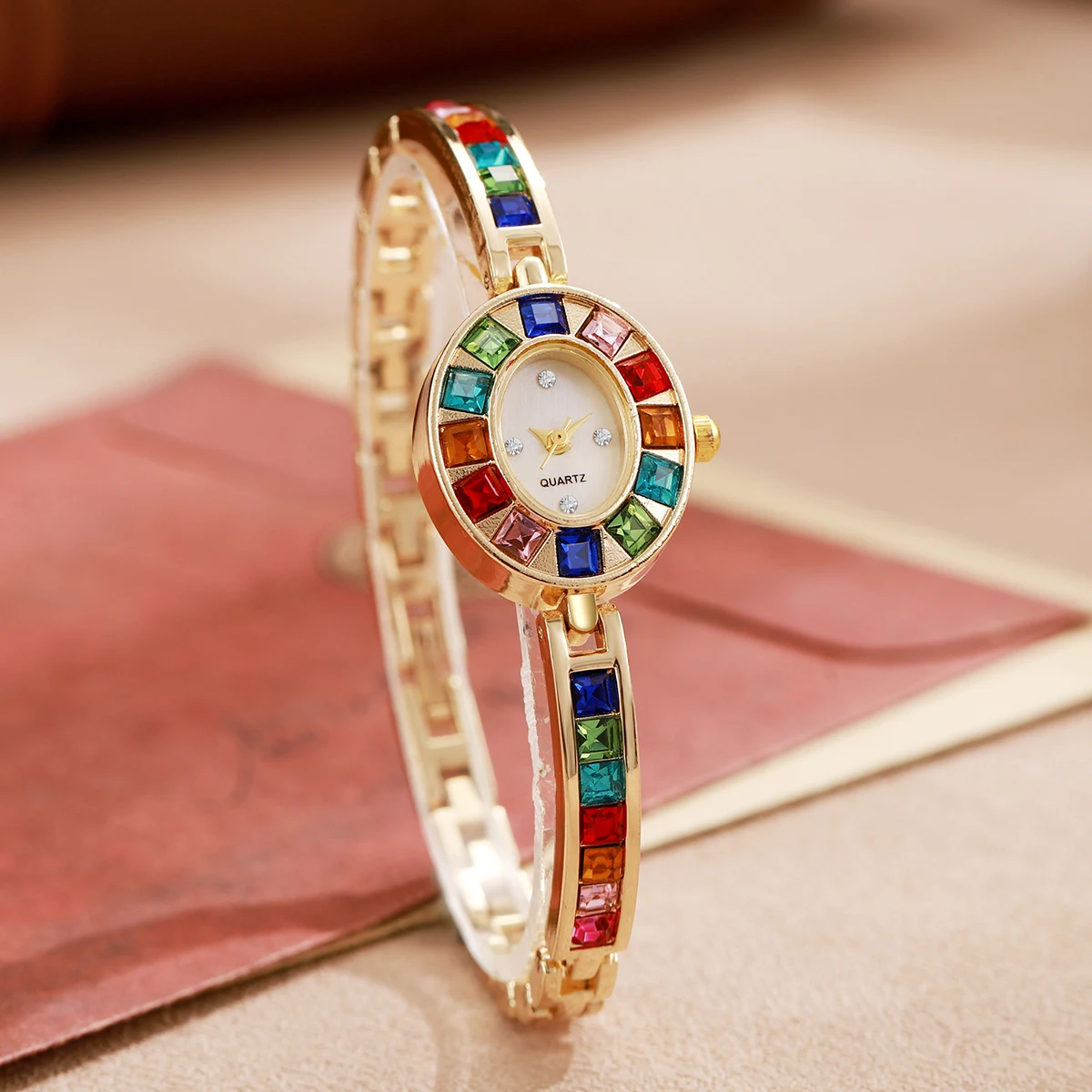 Luxury Rhinestone Women Watches Fashion Bracelet Band Ladies Quartz Watch Reloj Mujer Girls Clock Gift（Without Box） 5