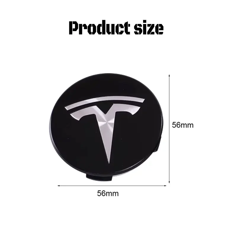 4pcs For Tesla Model 3 Model Y Badge Covers Hub Caps 56mm Hub Center Caps For Tesla Y X S Auto Accessories Style
