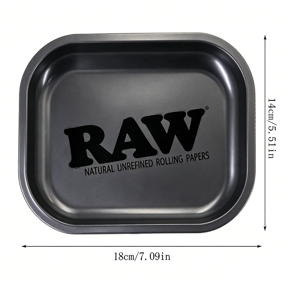 Matte Black Metal Rolling Tray 18x14cm Tin Plated Container Cigar Cmoking Accessories Storage Tray 4