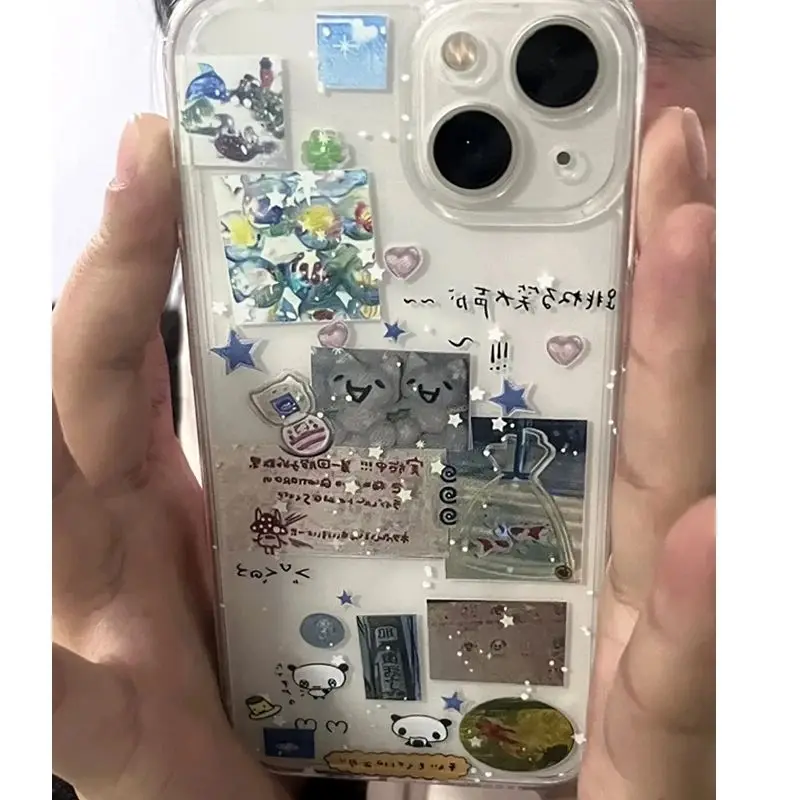 Korean Creative Splicing Graffiti Star Phone Case