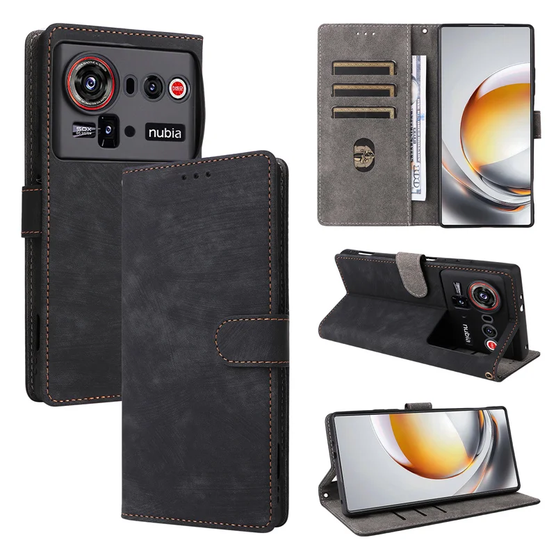 Premium Flip Protective Leather Phone Case with Magnetic Closure