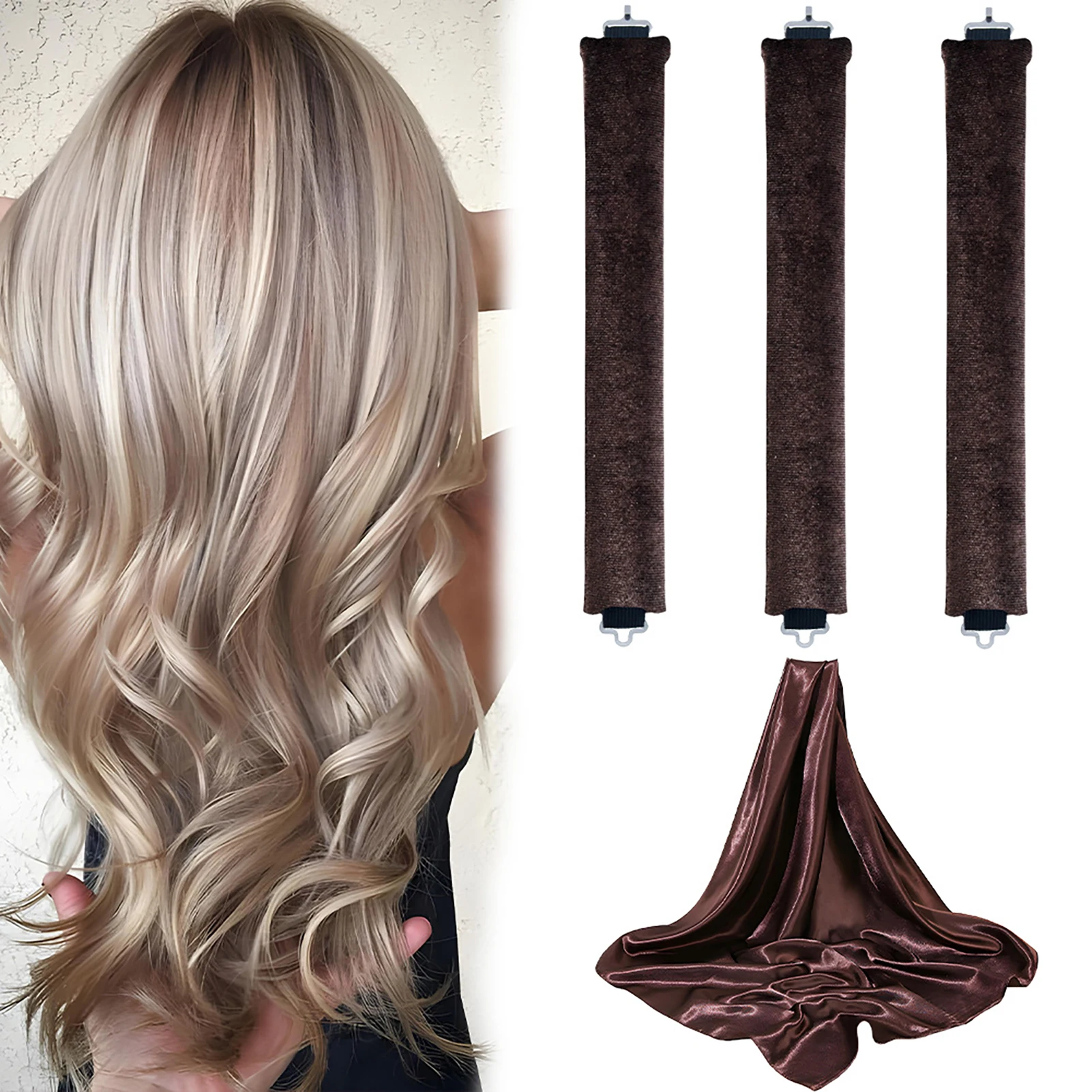 Soft Hair Curlers with Scarf Blowout hair rollers Heatless Curling Rod Headband Rollers No Heat Sleeping Lazy Curls Flexi Rods