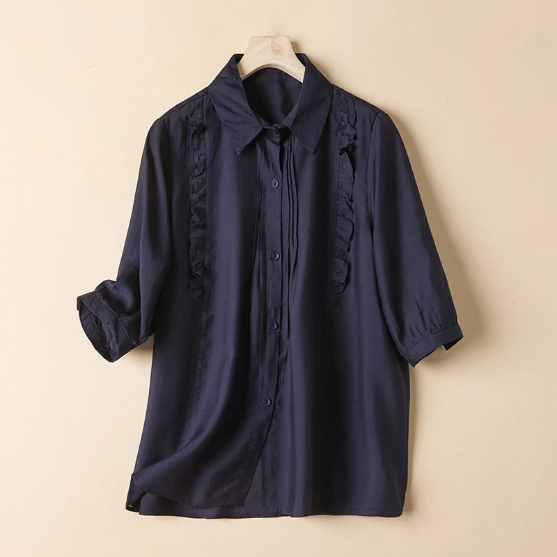 

Однотонные блузки в китайском стиле, летняя винтажная женская рубашка, свободные хлопковые льняные женские топы, одежда с короткими рукавами и оборками YCMYUNYAN