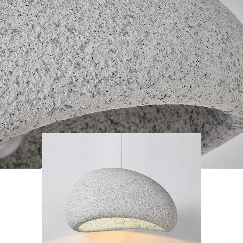 Modern Wabi Sabi Led Chandelier Lighting Gravel Surface Pendant Light For Living Dining Room Home Decor Bedroom Bar Suspend Lamp