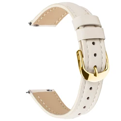 Leather Sport Band Replacement: Slim Adjustable Wristband for Business and Casual Wear (C - Starlight)