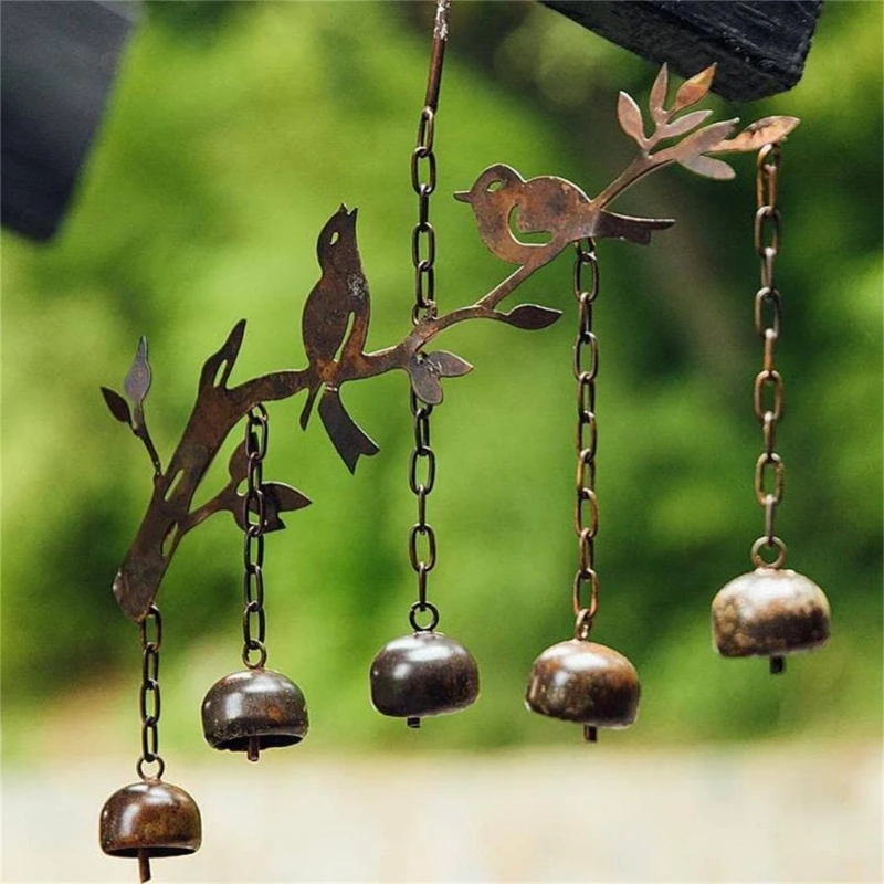 

Party Garden Artwork Festival Wind Chimes Outdoor Waterproof Hanging Bells Iron Birds Pendant Ornament Garden Decoration
