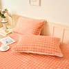 New Milk Velvet Solid Color Single Product Bed Hat Thickened Warm Double Bedspread 150x200 200x220 with Elastic Mattress Cover 3