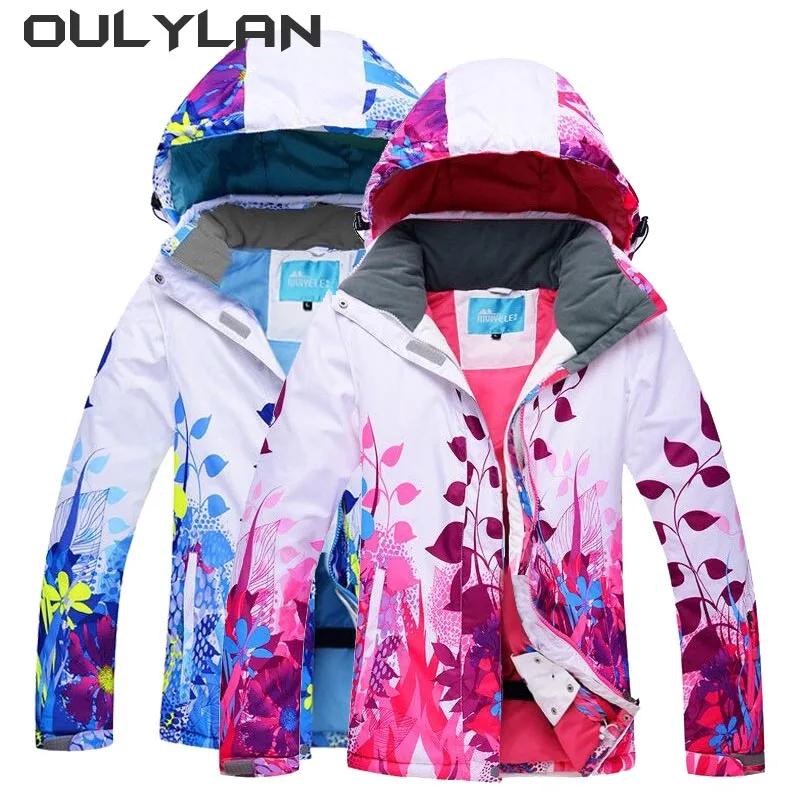 

Oulylan Outdoor Winter Sports Ski Jacket Women Thickened Hooded Loose Snowboarding Top Windproof Snow Jacket -30℃ Warm