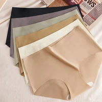 5 pièces sans couture mûrier soie culottes sous-vêtements de femme Ultra-mince haute élastique Invisible slips doux et respirant femme Lingerie 2