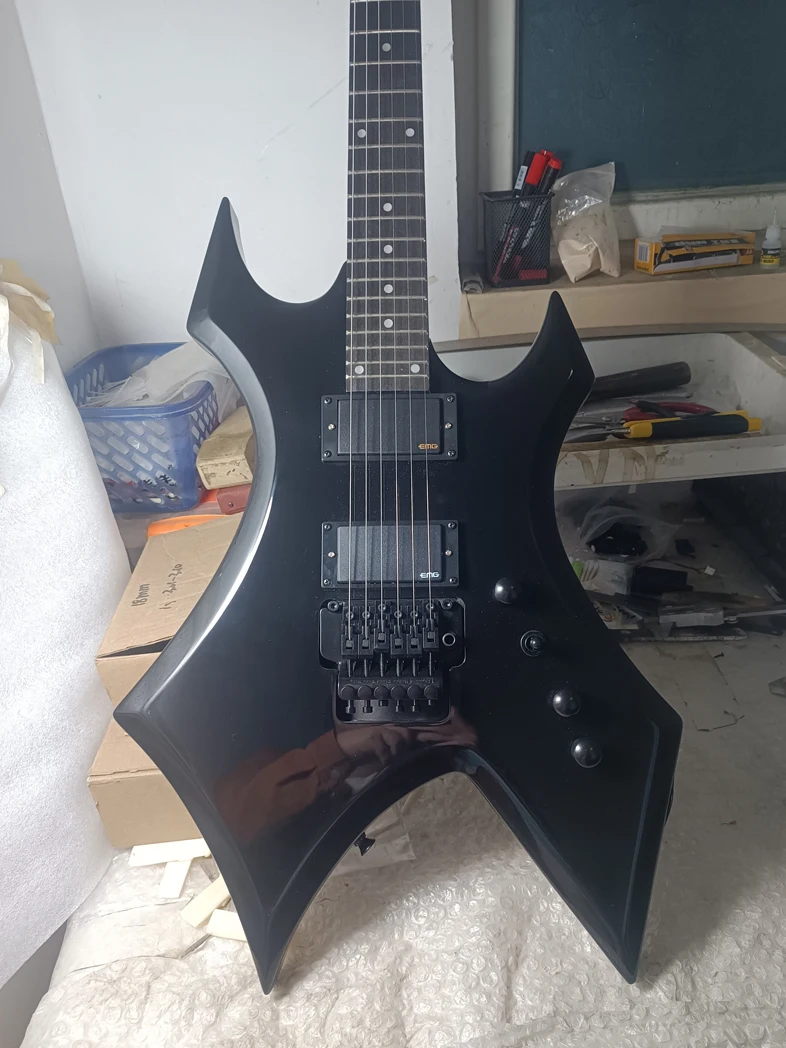 B.C. Rich "Warlock "Electric Guitar, Floyd Rose Vibrato Bridge, lock string nut, active pickup, The Hellfire connection board