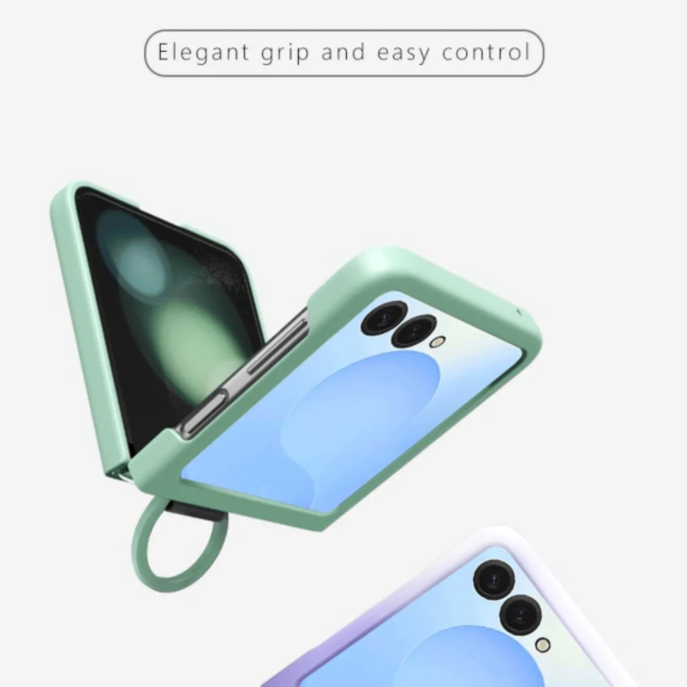 Ring Holder Candy Color Collision Case For Samsung Galaxy Z Flip 7 6 5 Zflip Flip7 Matte Gradient Shockproof Ultra Slim_voghion.com