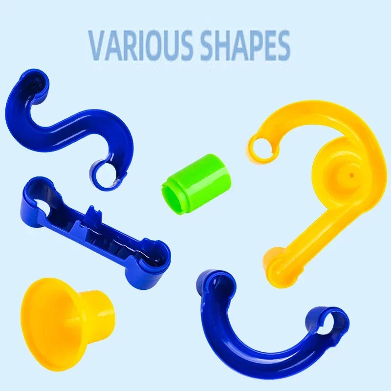 DIY Colourful Run Catapult Track Building Blocks Slide Beads Educational Toys Children Gift Race Balls Toy Marble Track Race Set