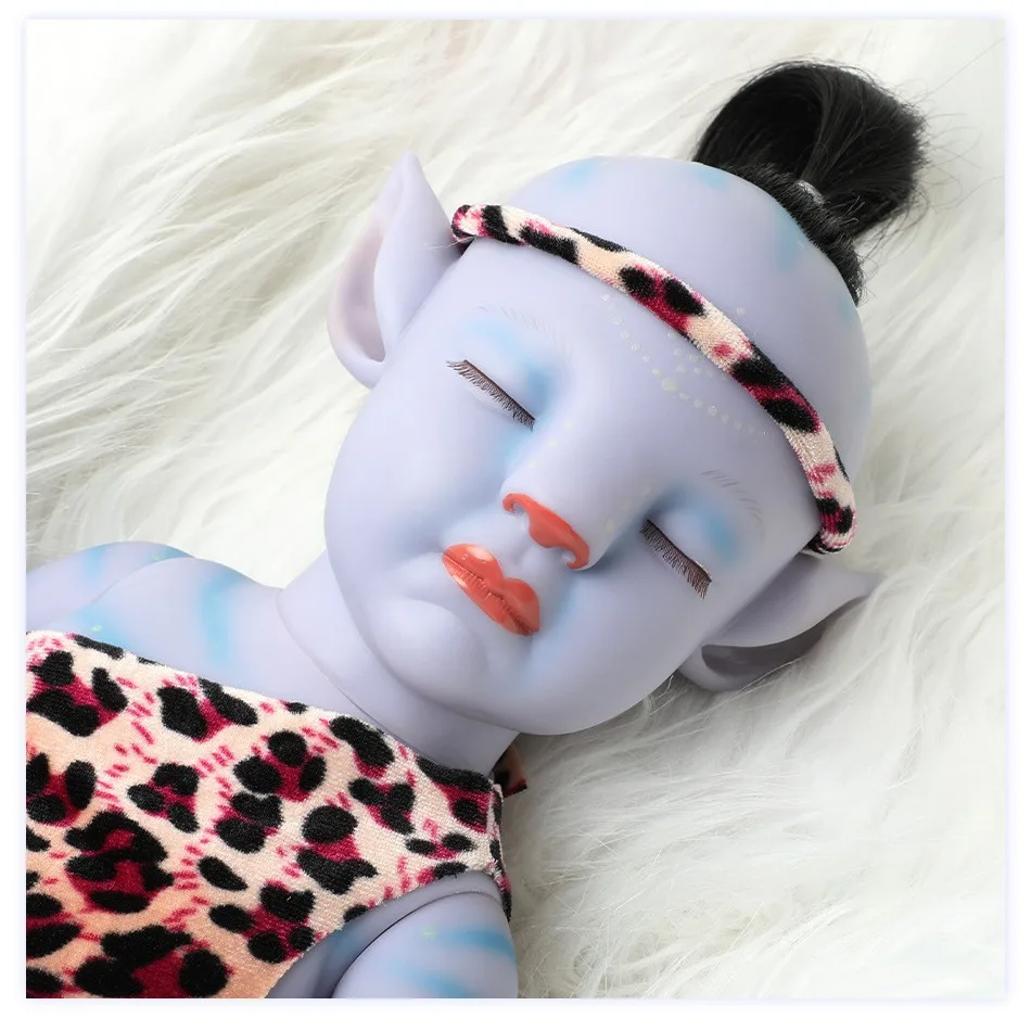 

50cm Rebirth Avatar 2 Doll Glow-in-the-dark Film Same Characters Doll Eyes Close Open Soft Porcelain Baby Toy Boys And Girls