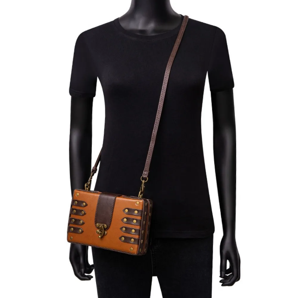 Vintage Steampunk Wallet Messenger Bag PU Leather Retro Briefcase Accessories Gothic Handbag Punk Purse riñonera сумка женская