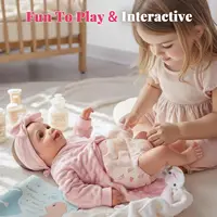 17-Inch Reborn Baby Doll Sunny – Lifelike Realistic Soft Vinyl Poseable Newborn with Smiling Face & Accessories, Gift for Kids A 6