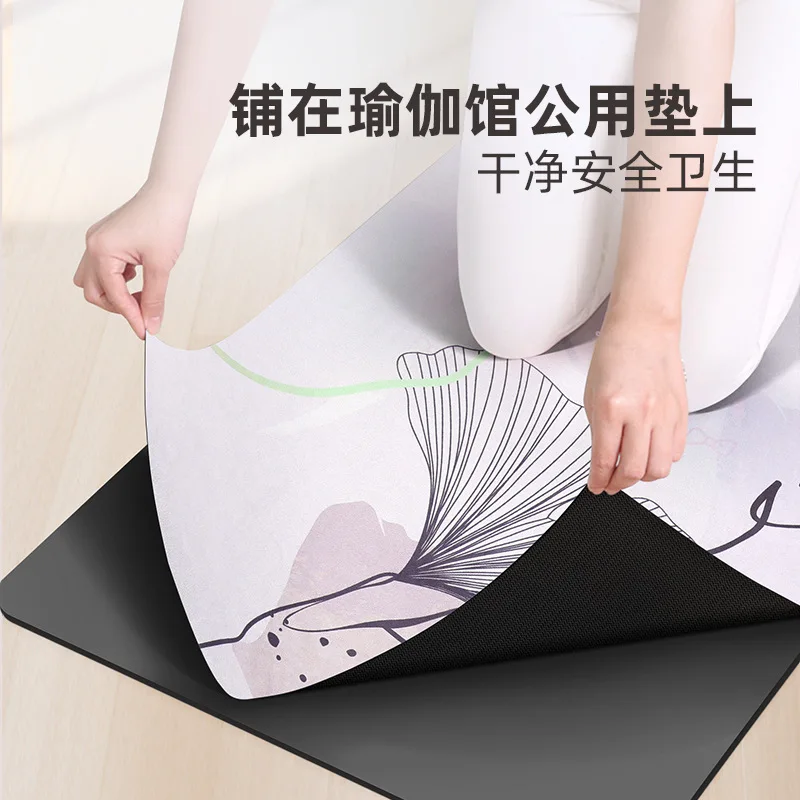 넓은 스웨이드 고무 미끄럼 방지 충격 흡수 댄스 스포츠 피트니스 타월 접이식 요가 매트