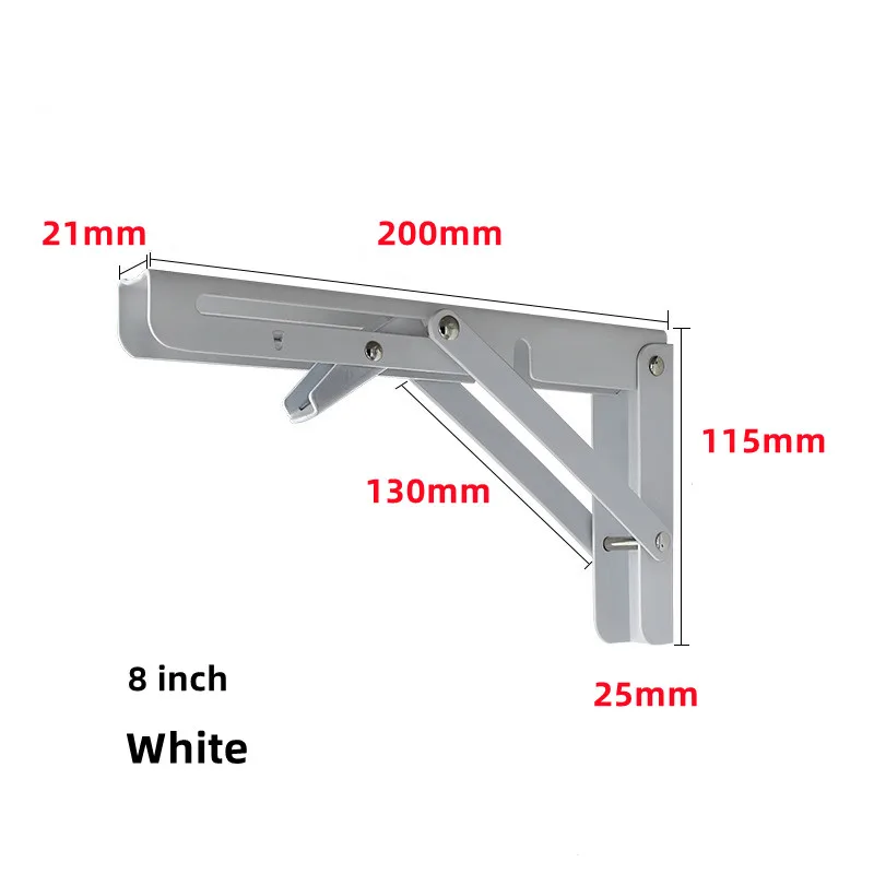 Heavy Duty Stainless Steel Folding Shelf Brackets with Screws - Set of 2