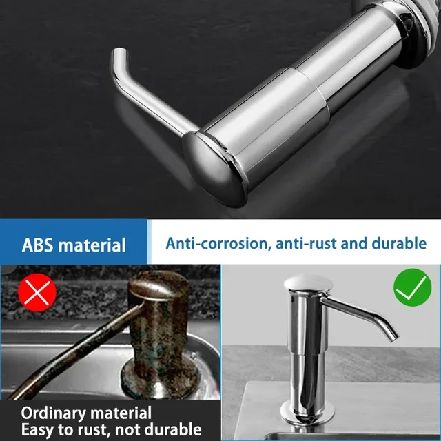 ปั๊มเครื่องจ่ายสบู่เหลวอ่างล้างจานเครื่องจ่ายสบู่เหลวในห้องครัวขวดเครื่องจ่ายสบู่เหลวแรงดันเครื่องมือทำความสะอาดห้องครัว 5