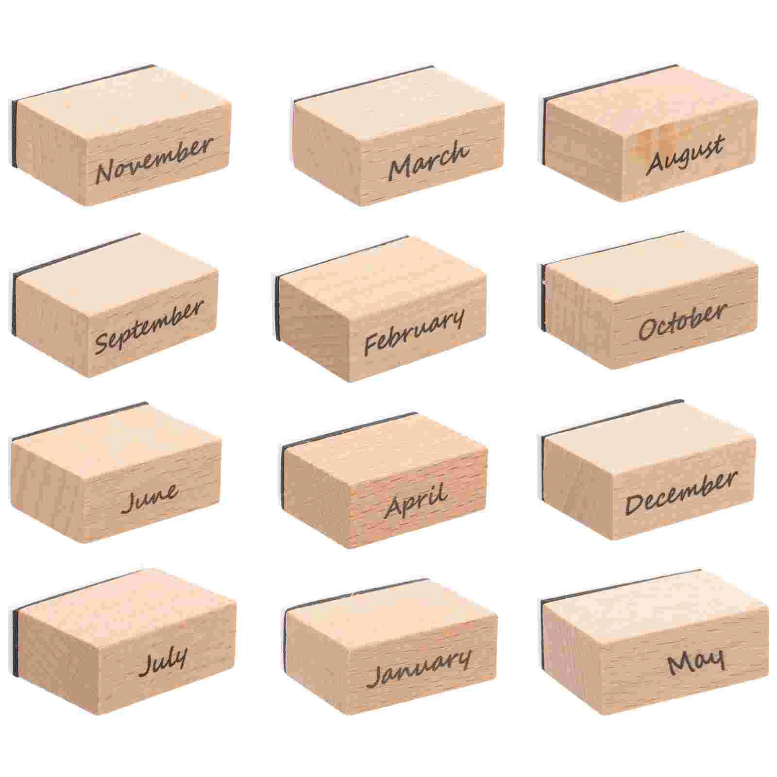 

1 Set Month Stamp DIY Wooden Rubber Stamps Scrapbooking Stationery Stamper