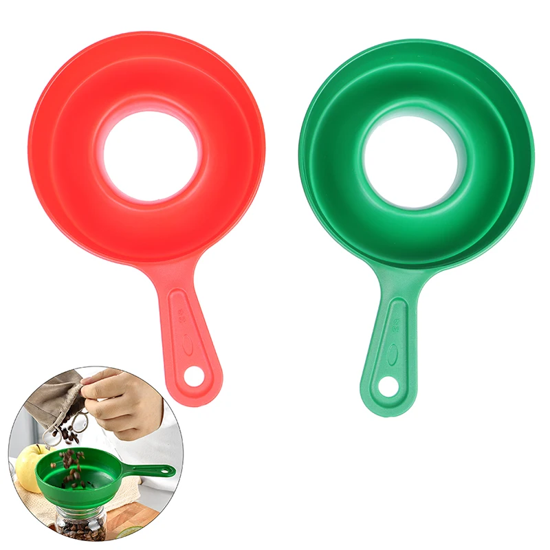 Plastic Folding Telescopic Funnel For Wide Mouth And Jars Collapsible Funnel With Long Neck Liquid Filling Gadget Kitchen Tools