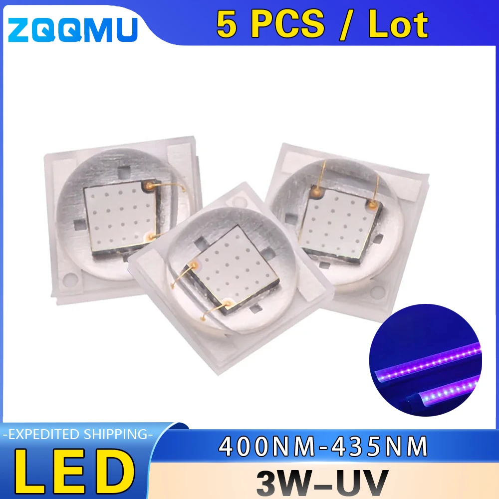 3W High Power SMD 3535 UV Chip 435nm 405nm 420nm 410nm 400nm 425nm 430nm Banknote Detector Ceramic Purple Light Lamp Beads new original 1pcs ad598jrz sop 20 detector interface chip ic integrated circuit good quality