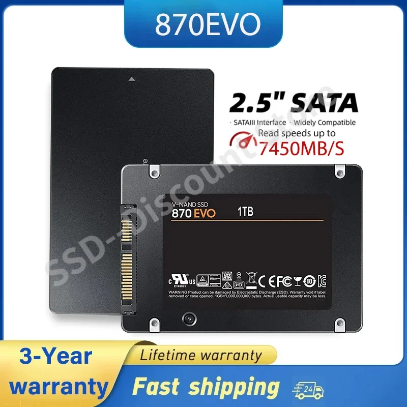 

2.5Inch High Speed 4TB 870EVO Portable SSD Sata Hard Drive For Laptop Micro PS5 Desktop 2TB 1TB Internal Solid State Hard Disk