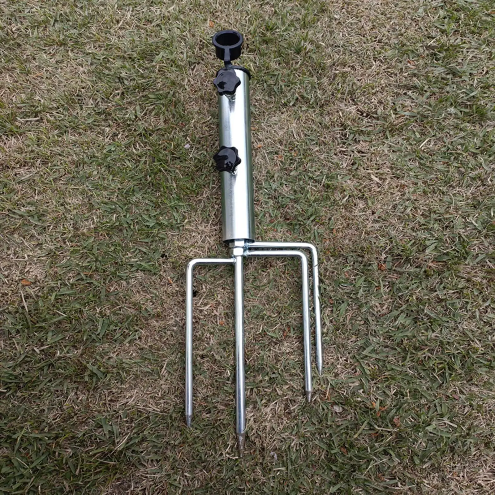Parasol Stand Durable Sturdy Insert Plug Stable Umbrella Base 4 Spikes Camping for Park Picnics BBQ Yard Umbrella Holder Groud