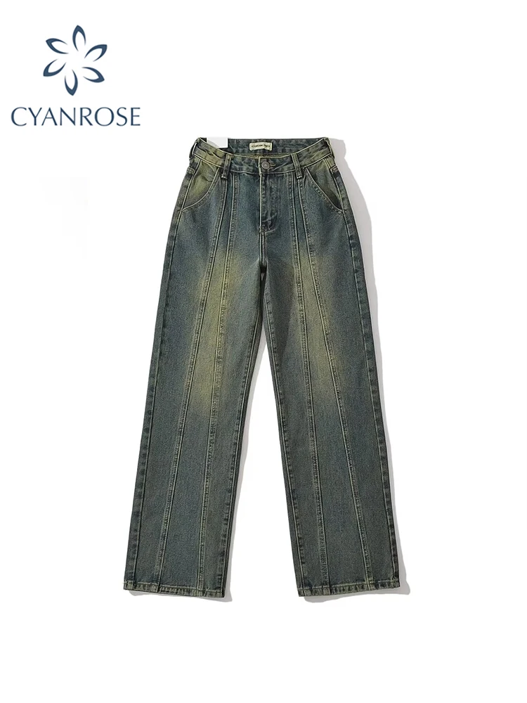 

Women's Baggy Blue High Waist Jeans Vintage 90s Y2k 2000s Fashion Streetwear Denim Trouser Korean Wide Leg Cowboy Pants Clothes
