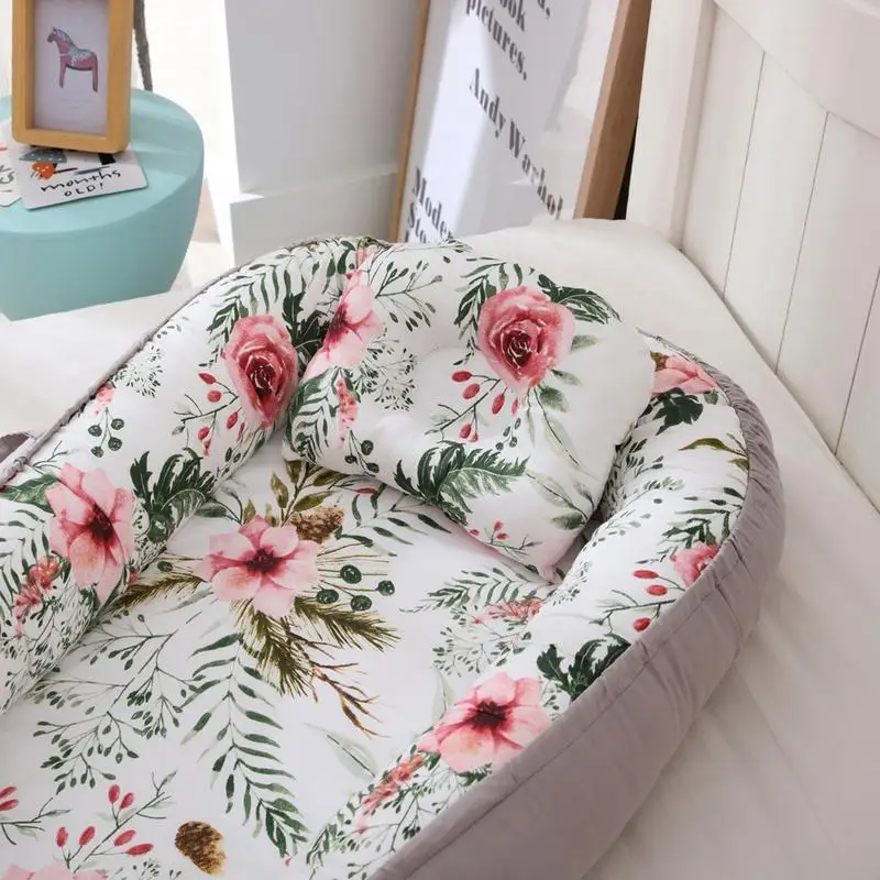 Nid de Couchage Portable pour Bébé avec Oreiller et Couette, Berceau pour Nouveau-Né, Juste de Lit, CPull