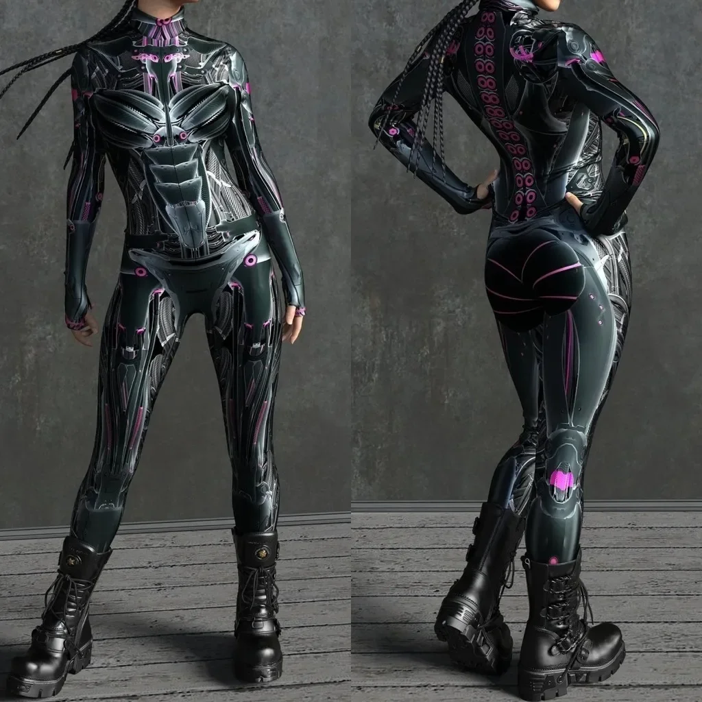 

Унисекс, кибер-панк, 3D цифровая печать, Хэллоуин, вечерние, одежда для ролевых игр, женский и мужской костюм для косплея, карнавальный комбинезон