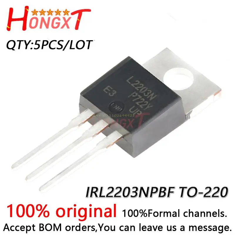 

5 шт. 100% Новый оригинальный IRL2203NPBF TO-220 N-channel 30V/116A транзистор полевого эффекта MOSFET.