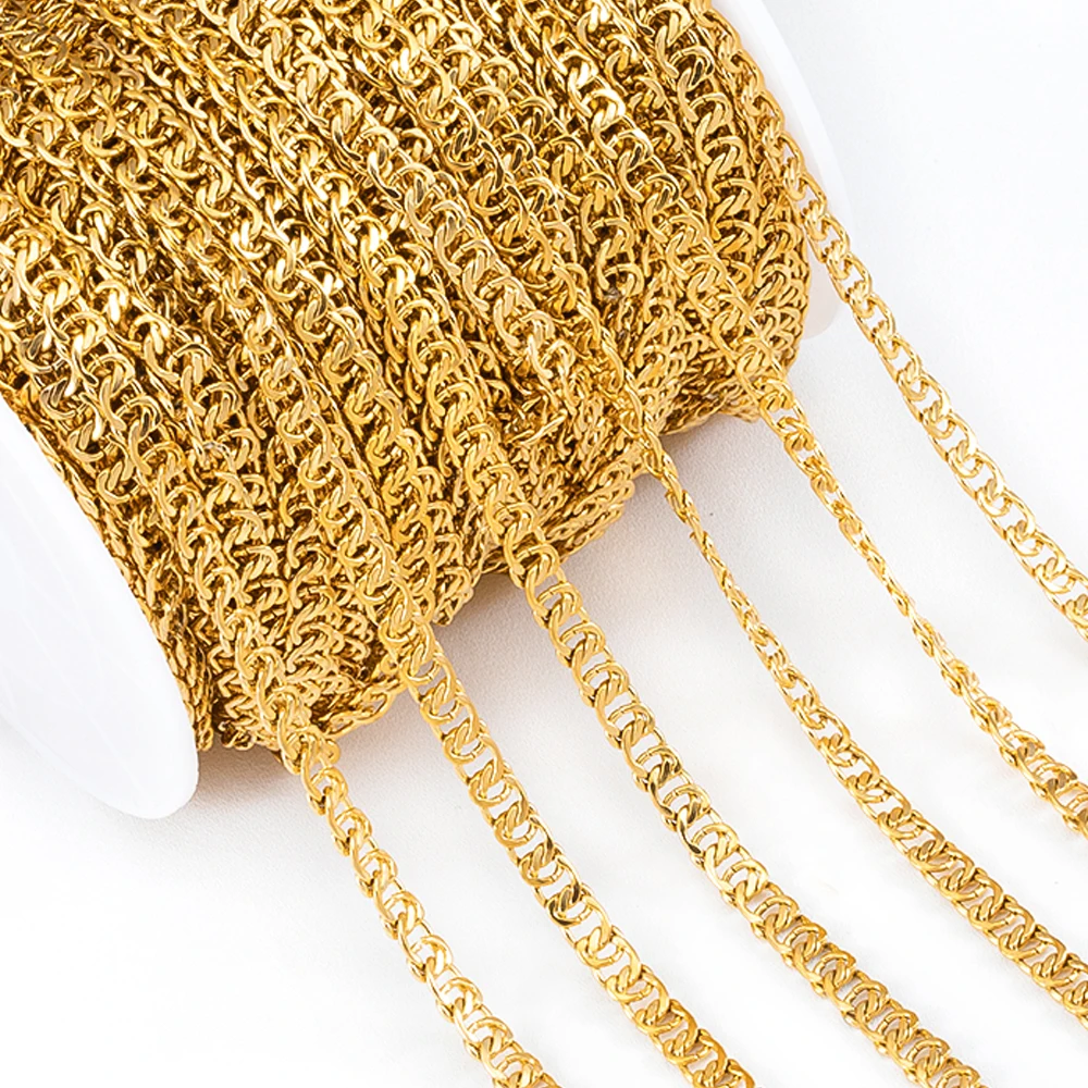 1 Meter Stainless Steel Double Loop Link Chain - Round 8 Shape 2mm