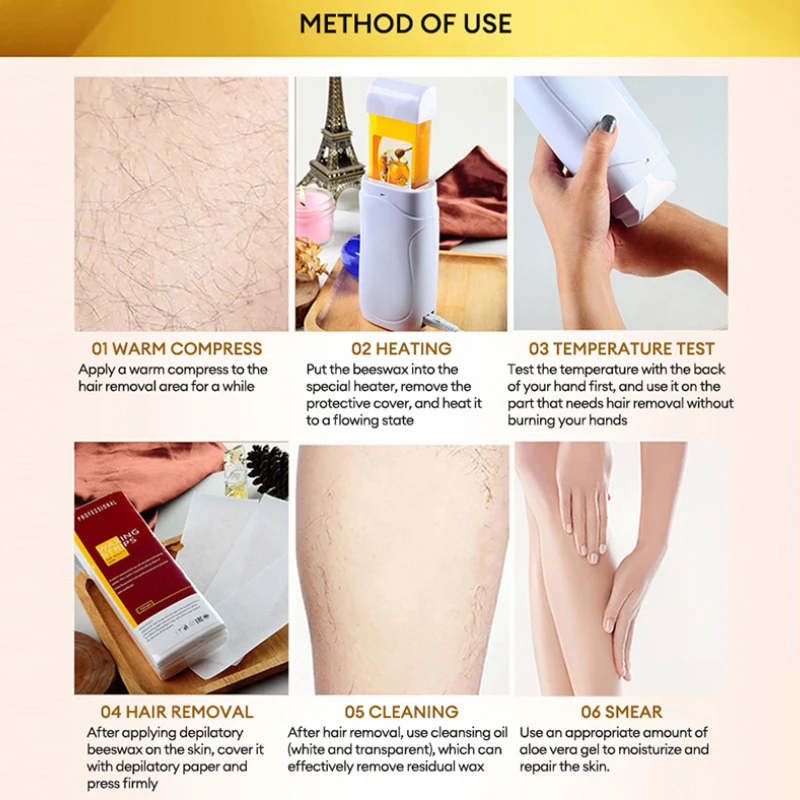 3 In 1 Hair Removal Wax Therapy Machine Kit Hair Removal Wax Warmer Paper Heating Therapy Instrument Epilator