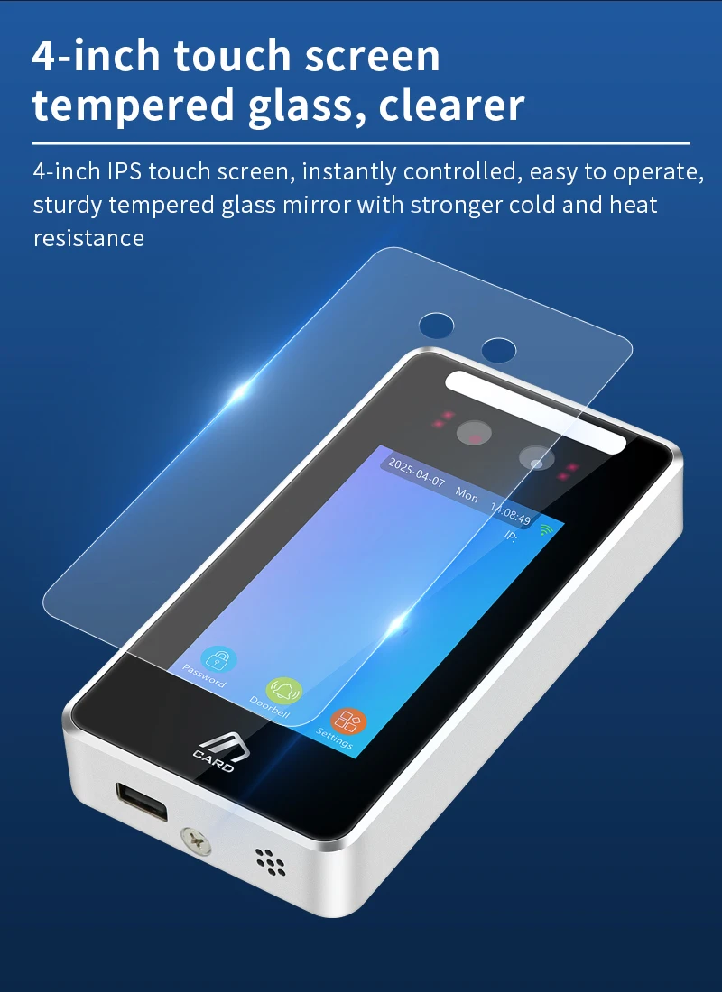 4 inch TCP/IP WIFI Dynamic Face Recognition Access Control Attendance Machine Fi