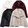 TRAF Winter Faux Fur Coat 2024 Woman New in coats Autumn Fur Plush Fluffy Jacket Warm Red Gray Black White Fur Coat Outerwears 6
