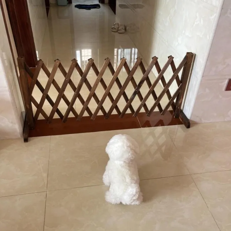 Wooden Pet Door Dog Fence Balcony Isolation Door Retractable Cat Safety Doorstop Strong and Durable Pet Products Supplies