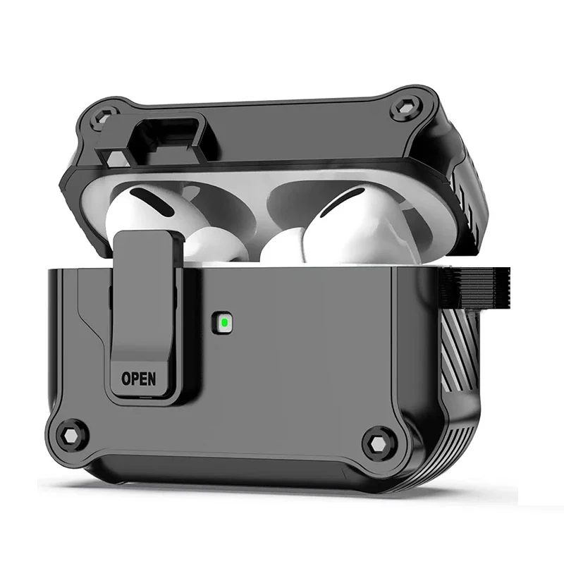 Per Custodia Airpod Pro Custodia Antiurto Con Blocco Automatico Compatibile Con Custodia Airpods Pro 2A 1A Generazione 3 Con Portachiavi