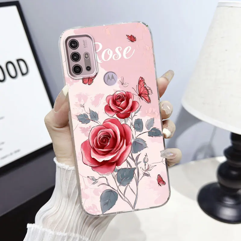 Cartoon Marble Floral Soft Silicone Protective Phone Case Cover