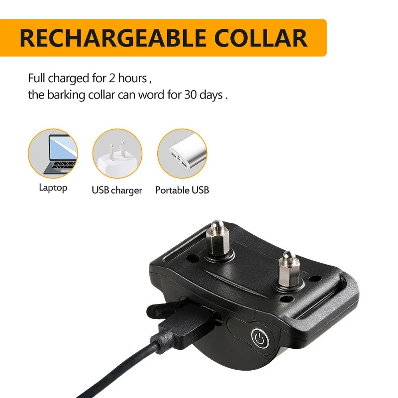 Bark Shock Collar Rechargeable Dog Barking Yelling Stop Collar Sound Vibration Shock Waterproof fit S M L Sized Dogs LED Screen