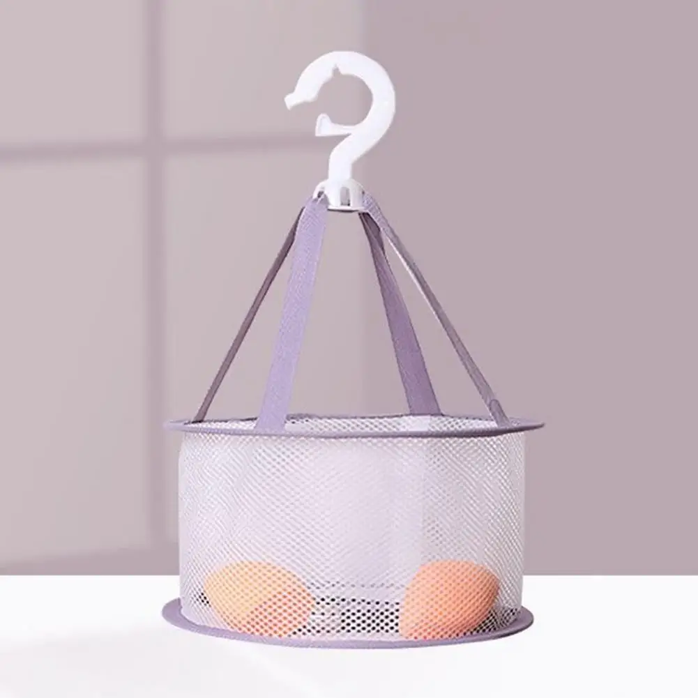 Anti-drop Drying Net Bag Strong Load-bearing Quick Dry Practical Makeup Brush Drying Mesh Bag with Windproof Buckle 3