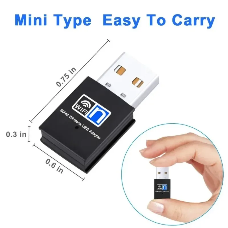 300Mbps 무선 USB Wifi 어댑터 802.11N USB 2.0 WiFi 수신기 동글 데스크탑 노트북 Windows 용 300Mbps 무선 네트워크 카드
