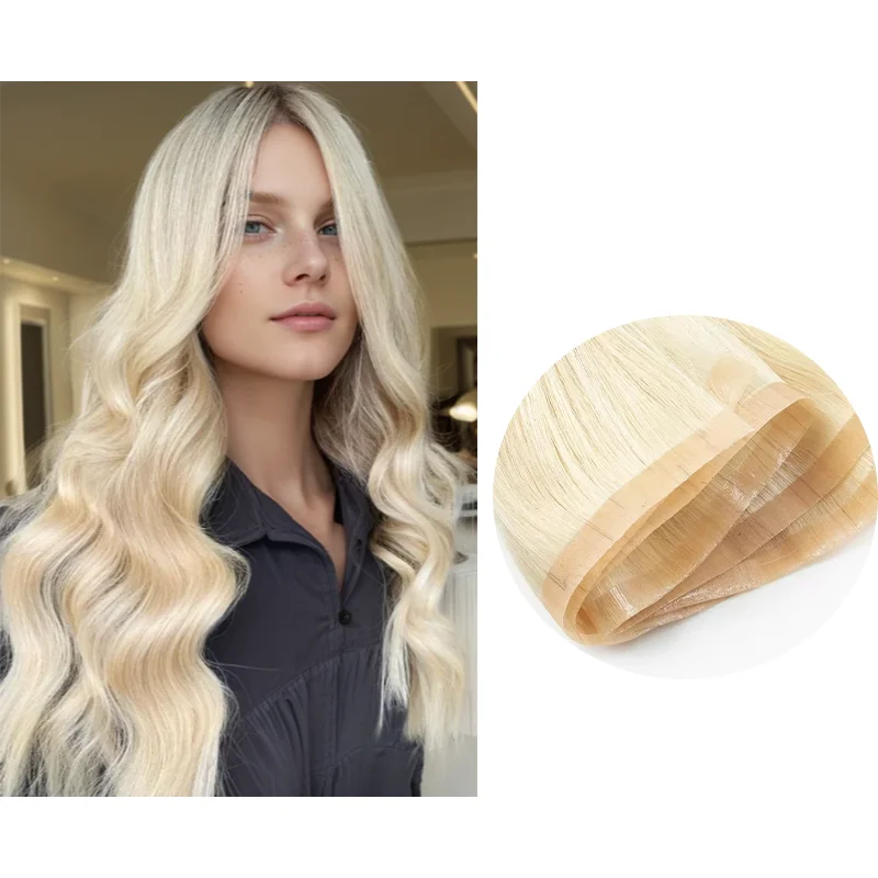 Long Weft Tape Bundles PU Skin Weft Tape in Human Extensions No Glue Natural Human Hair For Fine Hair 40-50G 12-24inch 80cm