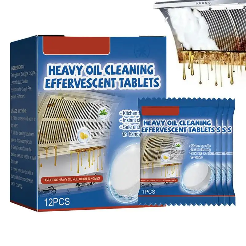 Heavy Oil Stain Cleaner Kitchen Oil StainDegreaser Multifunctional Kitchen Instant Cleaning Tablet Pan Baking Pot
